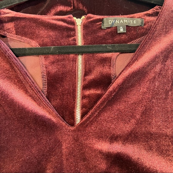 Dynamite Velvet Merlot Dress- Size M - Picture 7 of 12
